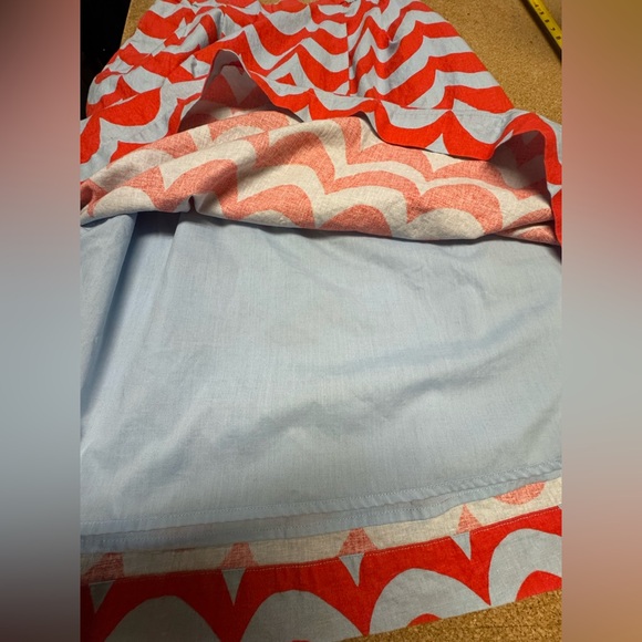 UNIQLO x Marimekko Lokki Linen Cotton Blend Midi Skirt Orange Blue Medium - Picture 8 of 10